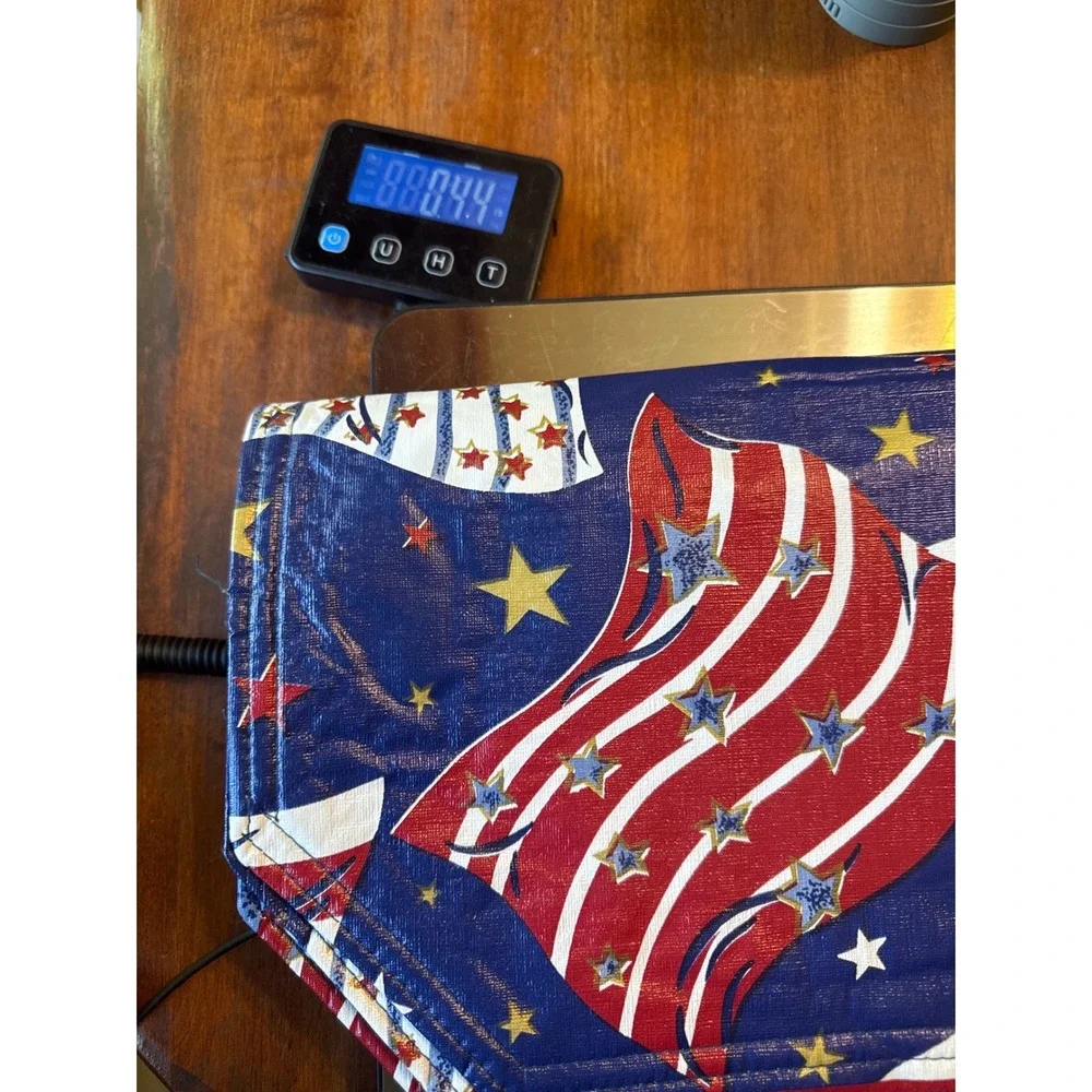 Set of 4 American Flag Patriotic Placemats Red White Blue Stars Americana Decor